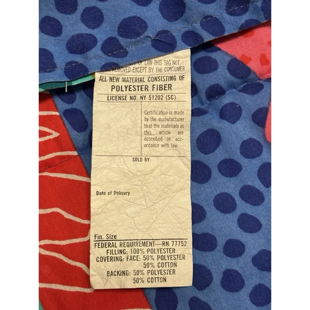 Twin Vintage 80's Quilt Comforter Zoo Safari Circus Animal Elephant Monkey 88x62